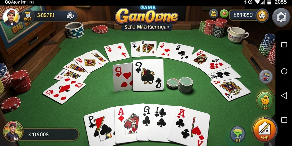 Tampilan seru gameplay Gaple di 8055 dengan tampilan yang menarik.