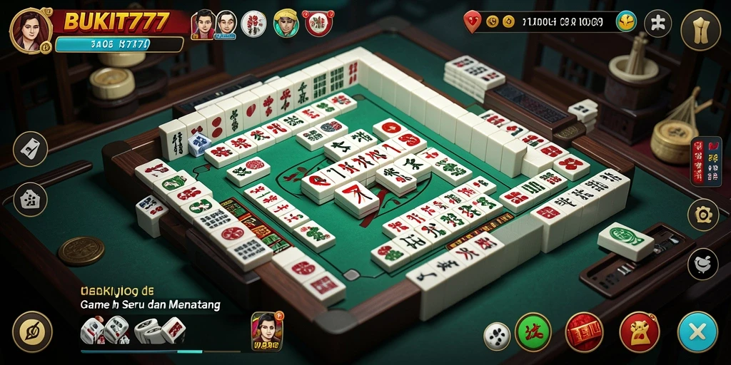 Tampilan gameplay seru BUKIT777 dengan desain Mahjong yang menawan.