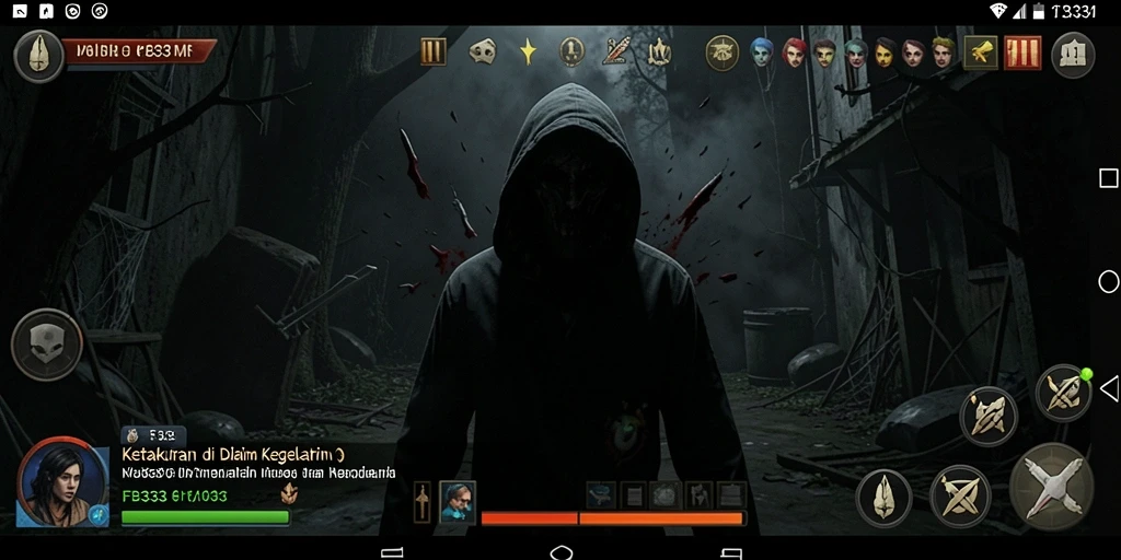 Screenshot FB333 menampilkan gameplay menegangkan dengan suasana menyeramkan.