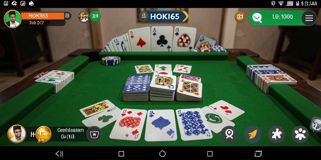 Screenshot HOKI65 menampilkan serunya permainan Gaple.