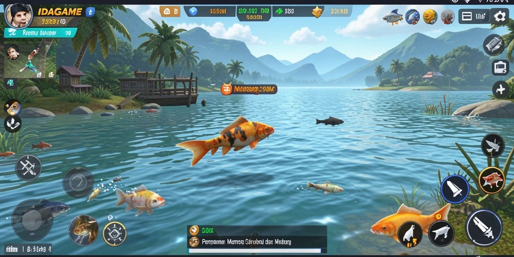 Tampilan gameplay IDAGAME dengan pengalaman memancing yang seru.