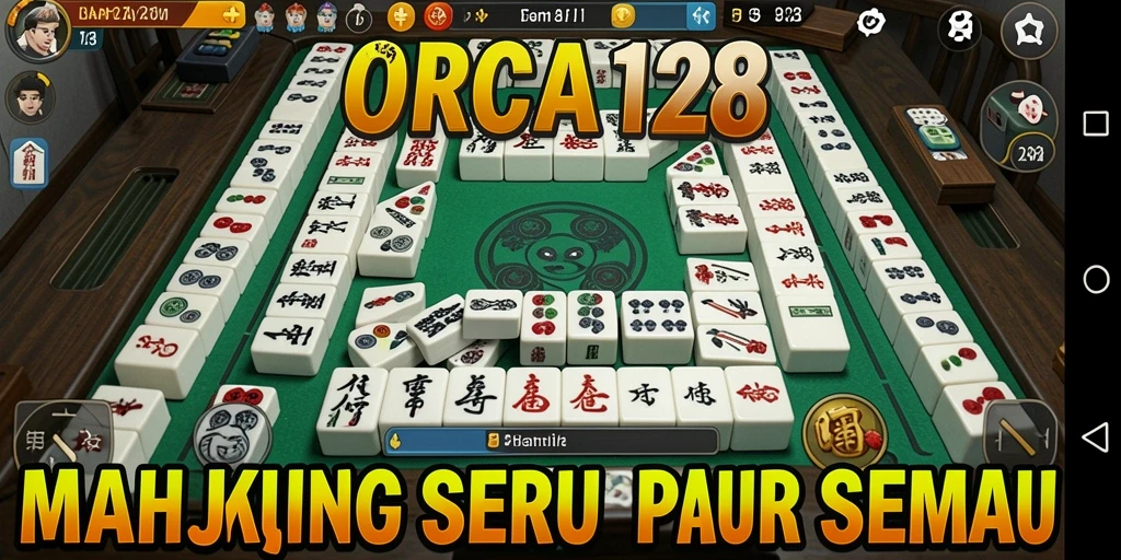 Tampilan gameplay seru dari ORCA128 yang penuh dengan aksi Mahjong.