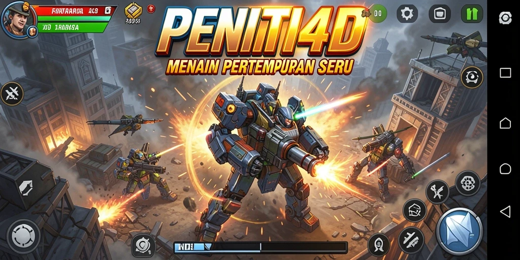 Tampilan menarik dari gameplay seru PENITI4D yang menampilkan pertahanan menara.